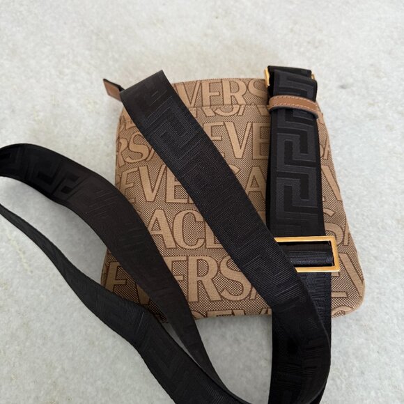 Versace 1020745 La Medusa Canvas Fabric Logo Crossbody All over Bag - Picture 14 of 16